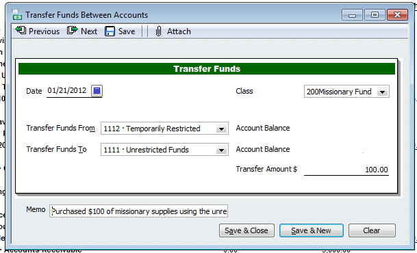 fund transfer example